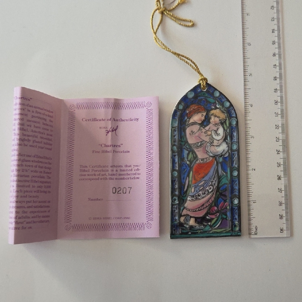 Edna Hibel "Chartres" Window Ornament #207